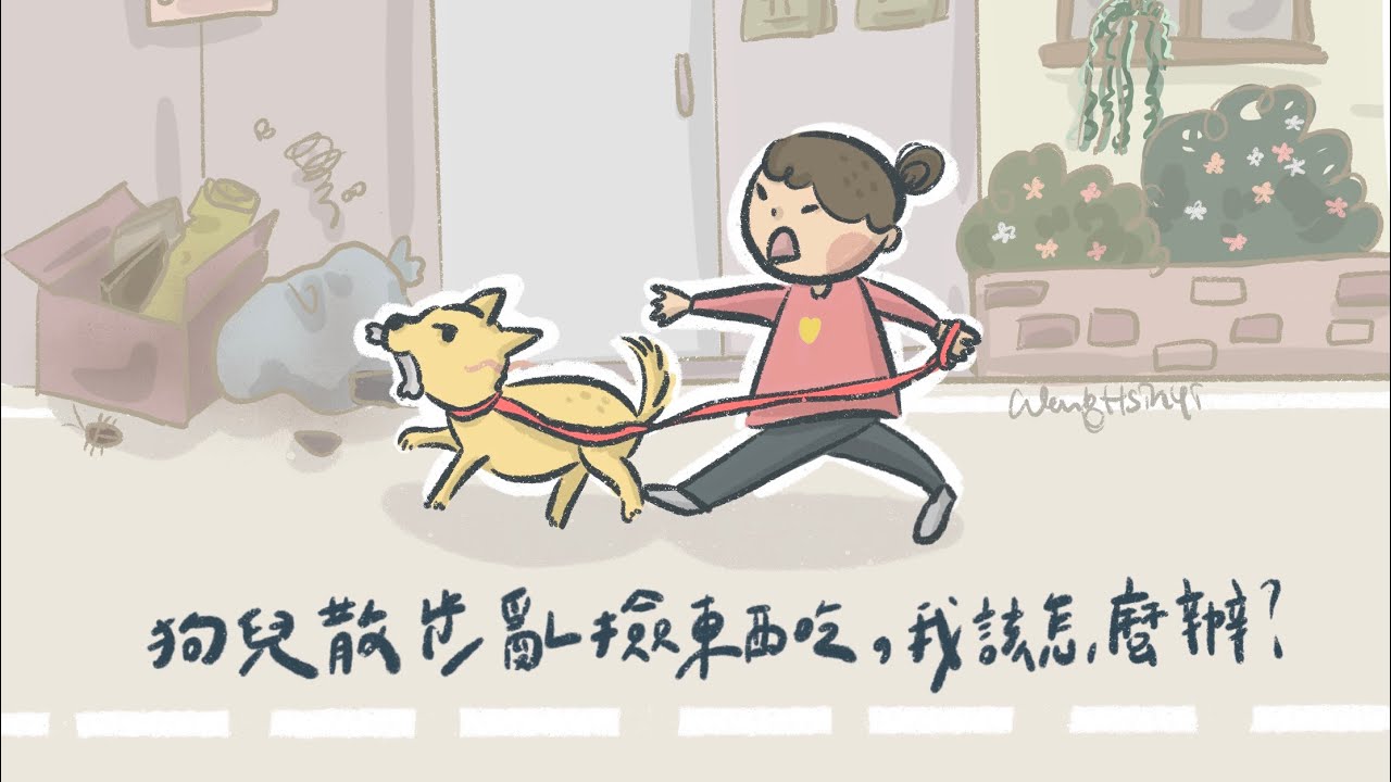 狗狗散步 狗狗亂吃東西